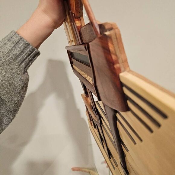 Wooden Handmade Beautiful Work of Art Wall Decor Piano - Picture 5 of 9